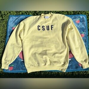 Champion Yellow CSUF Crewneck